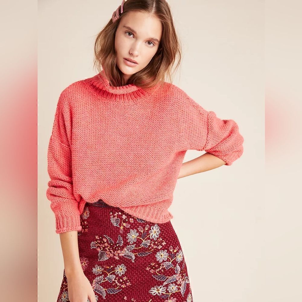 Anthropologie Wool Red Sweater S Preppy Countryside Chic Cozycore Cabincore